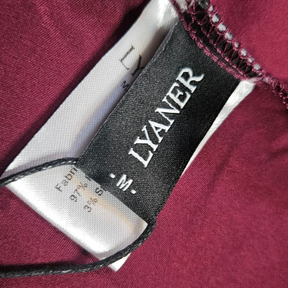 Lyaner Medium Burgandy Off Shoulder Tie Back Ruffle Mini Dress - Picture 4 of 7